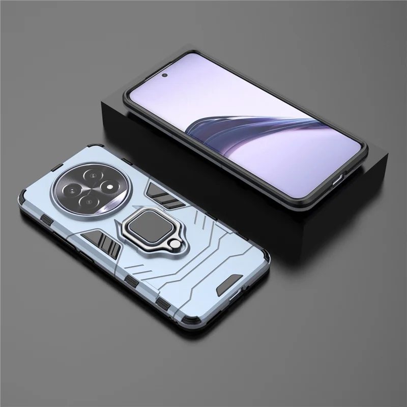 For Realme 13 Pro 5G (Global) / 13 Pro+ 5G (Global) Case PC+TPU Protective Phone Cover with Ring Kickstand - Blue