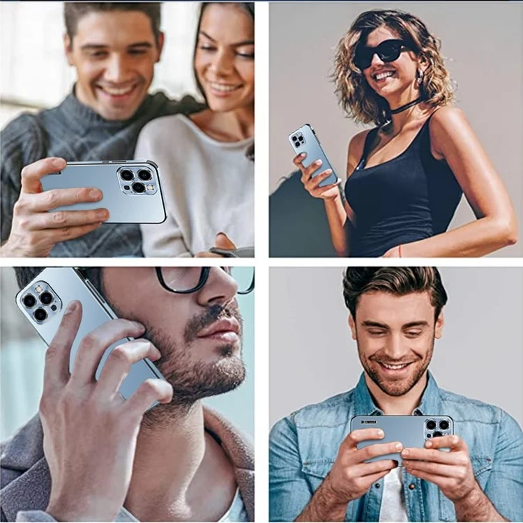 IM-CHEN Phone Case for iPhone 13 Pro Max 6.7 inch Anti-Scratch Slim Case Hard PC Soft TPU Shockproof Phone Shell with Metal Lens Cover - Black