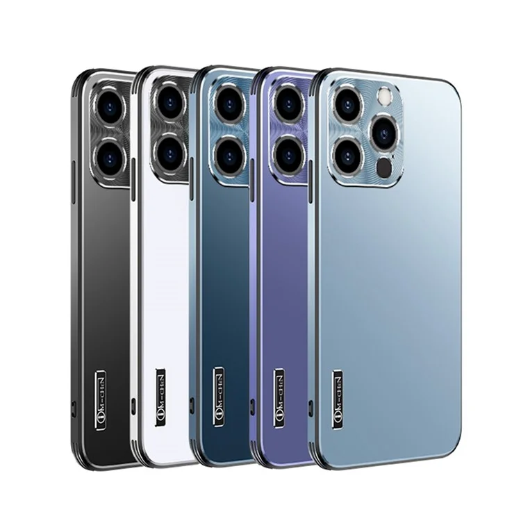 IM-CHEN Phone Case for iPhone 13 Pro Max 6.7 inch Anti-Scratch Slim Case Hard PC Soft TPU Shockproof Phone Shell with Metal Lens Cover - Black