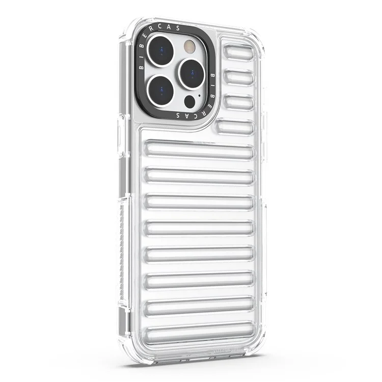 Für Iphone 15 Pro Case Stripe Design Anti-rutsch-abnehmbare Tpu+pc-telefonabdeckung - Transparent