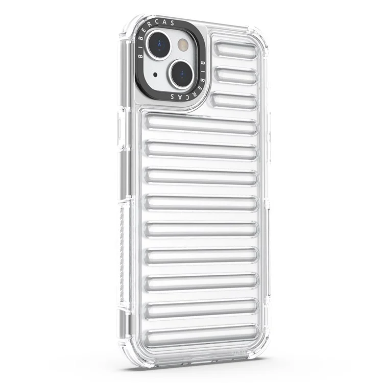 Para Iphone 15 Case Stripe Design Anti-Slip Desmontable TPU+PC Telephip Cover - Transparente