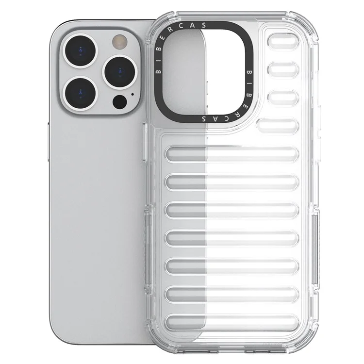 Para Iphone 14 Pro Case Stripe Design Anti-Slip Desallable TPU+PC Telephip Cover - Transparente