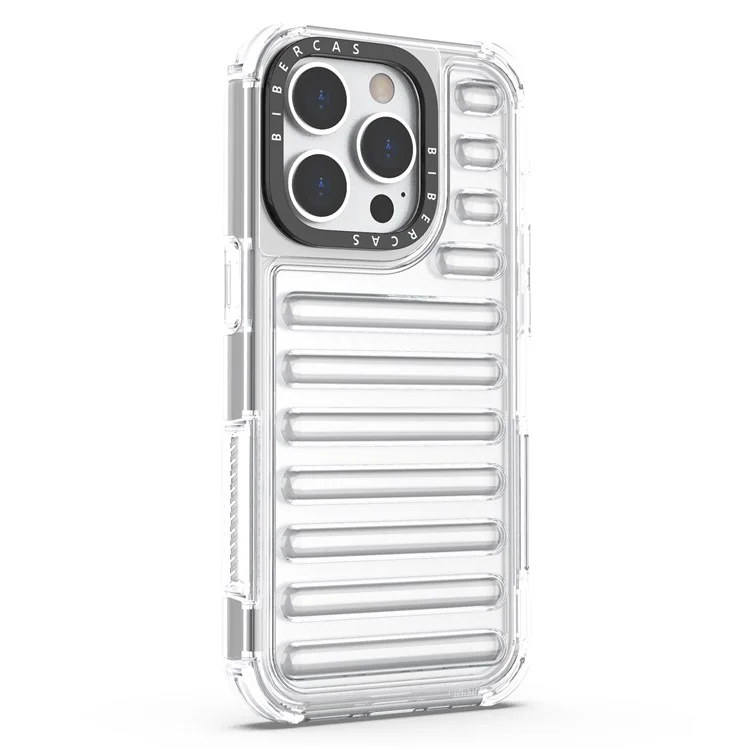Para Iphone 14 Pro Case Stripe Design Anti-Slip Desallable TPU+PC Telephip Cover - Transparente