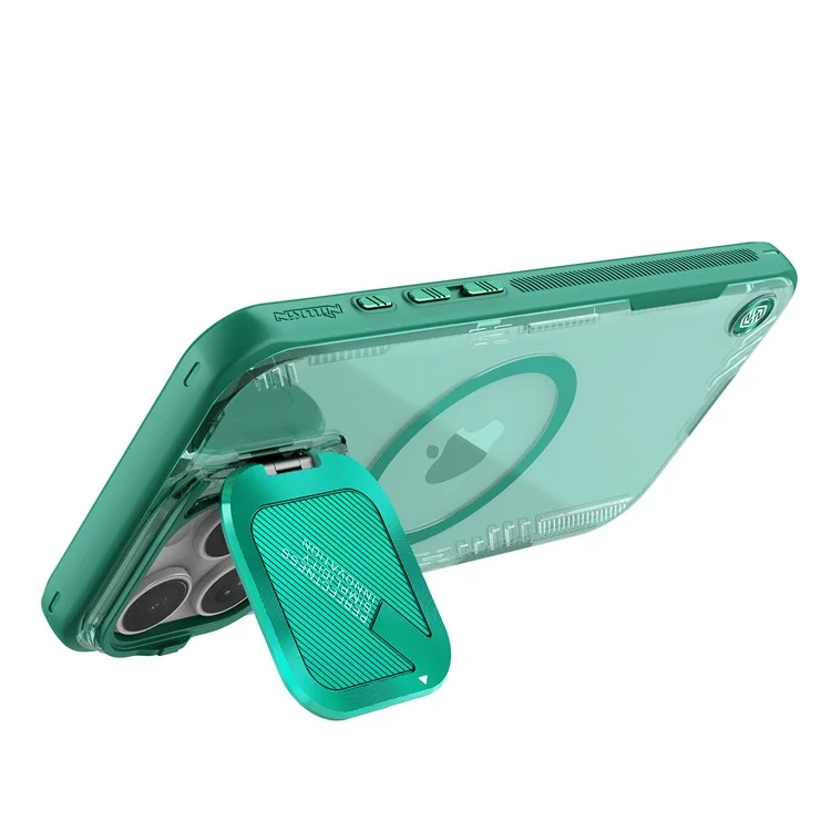 NILLKIN ICELADE Prop Magnetic Series For iPhone 16 Pro Max Case Compatible with MagSafe PC+TPU Phone Cover Slide Lens Lid - Verde