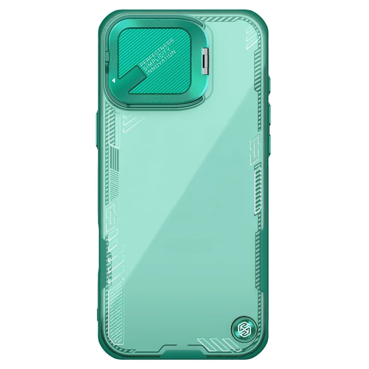 NILLKIN Iceblade Prop for iPhone 16 Pro Max Case PC+TPU Phone Shell with Lens Cover Kickstand - Green