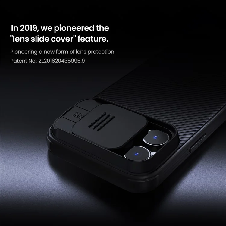 NILLKIN Camshield Pro Series for iPhone 16 Pro Max Case PC+TPU Slide Camera Lid Phone Cover - Black