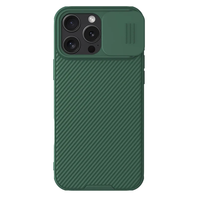 NILLKIN Camshield Pro Series for iPhone 16 Pro Max Case PC+TPU Slide Camera Lid Phone Cover - Green