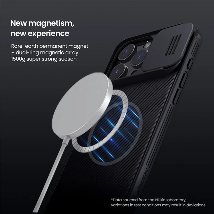 NILLKIN Camshield Pro for iPhone 16 Pro Max Case Compatible with MagSafe TPU+PC Phone Cover with Slider Camera - Black