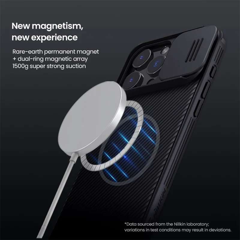 NILLKIN Camshield Pro for iPhone 16 Pro Case Compatible with MagSafe TPU+PC Phone Cover with Slider Camera - Blue