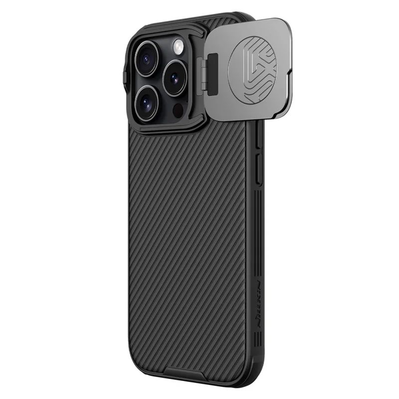 NILLKIN Camshield Prop Series for iPhone 16 Pro Case Slide Camera Protection PC + TPU Phone Cover - Black