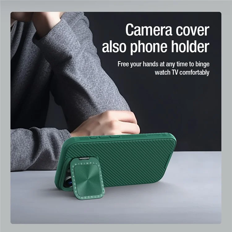 NILLKIN Camshield Prop Series for iPhone 16 Pro Case Slide Camera Protection PC + TPU Phone Cover - Black