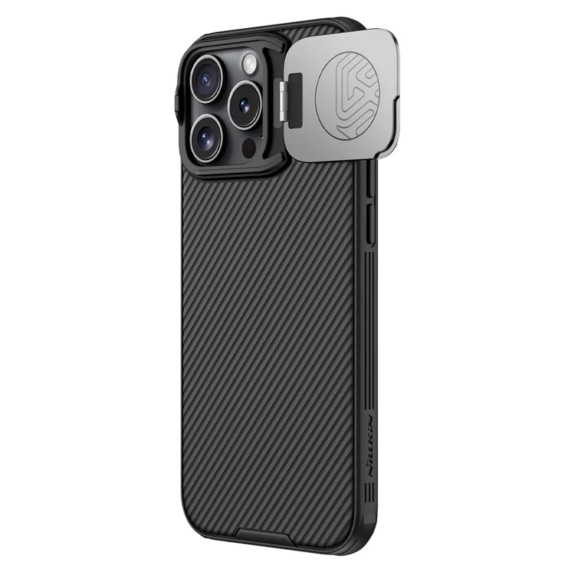 NILLKIN Camshield Prop Series for iPhone 16 Pro Max Case Slide Camera Protection PC + TPU Phone Cover - Black