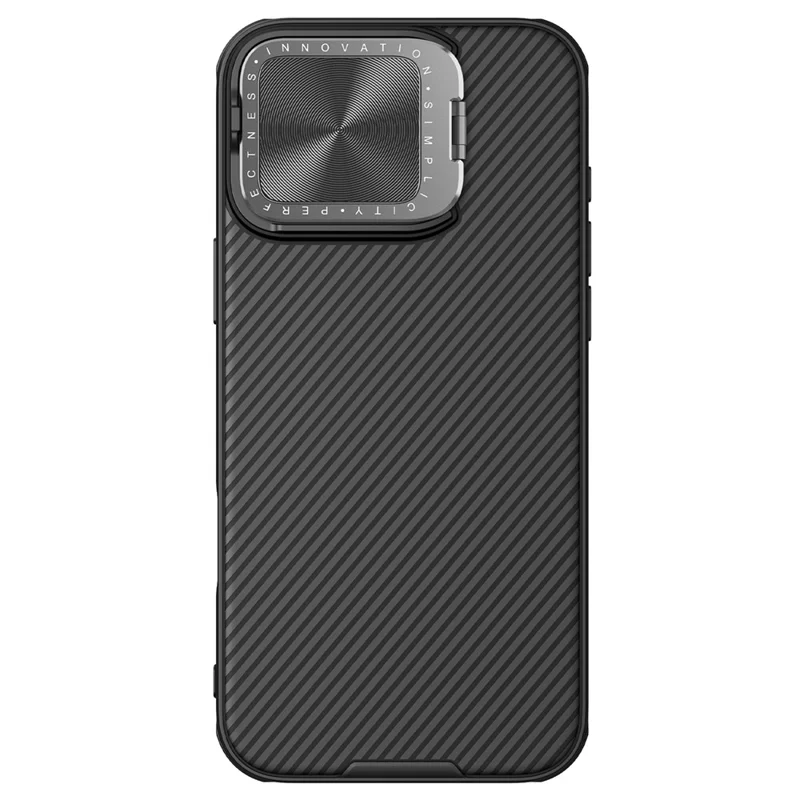 NILLKIN Camshield Prop Series for iPhone 16 Pro Max Case Slide Camera Protection PC + TPU Phone Cover - Black