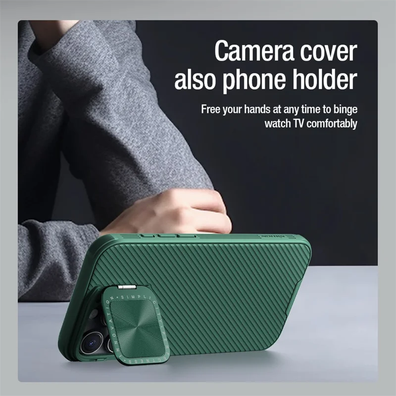 NILLKIN Camshield Prop Series for iPhone 16 Pro Max Case Slide Camera Protection PC + TPU Phone Cover - Black