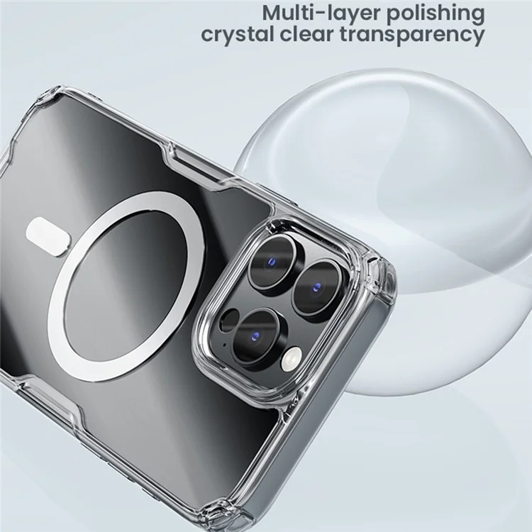 NILLKIN Pro Series for iPhone 16 Pro Case Compatible with MagSafe TPU+PC Ultra Clear Phone Case - Transparent