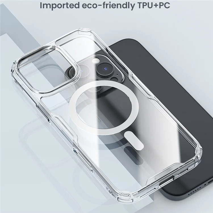NILLKIN Pro Series for iPhone 16 Pro Case Compatible with MagSafe TPU+PC Ultra Clear Phone Case - Transparent