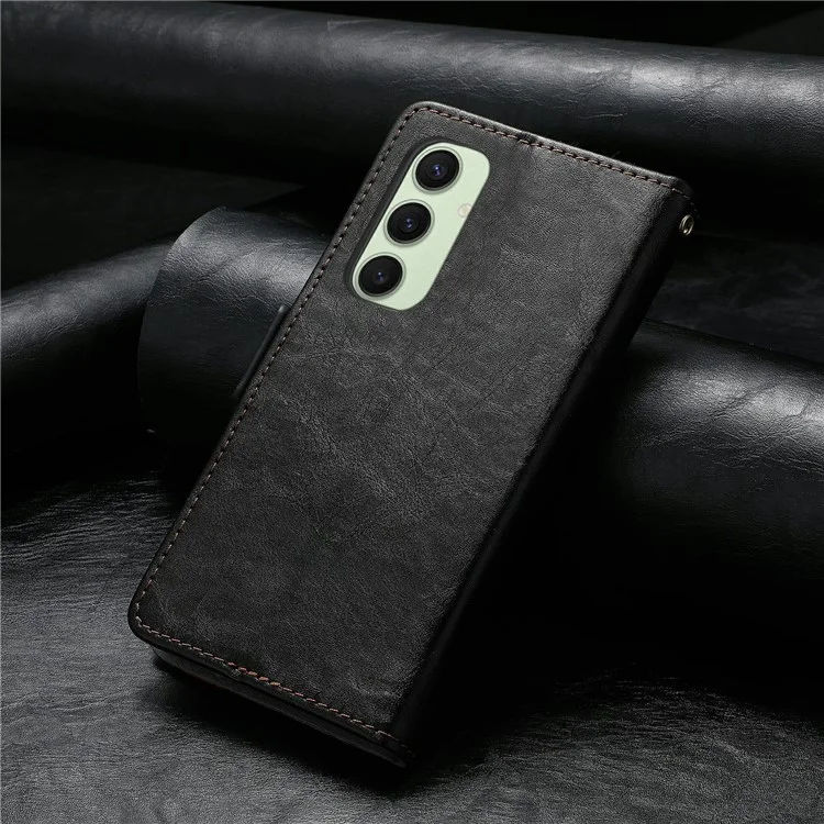 Serie Caseneo 002 Para Samsung Galaxy S24 fe Case Stand Billet Supling PU Cool Coatch - Negro