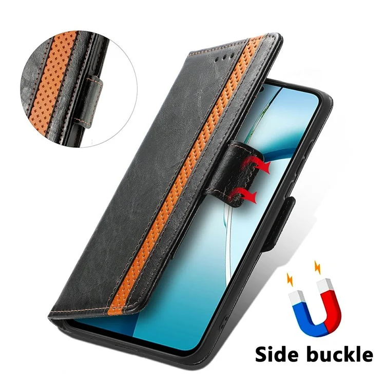 Serie Caseneo 002 Para Samsung Galaxy S24 fe Case Stand Billet Supling PU Cool Coatch - Negro