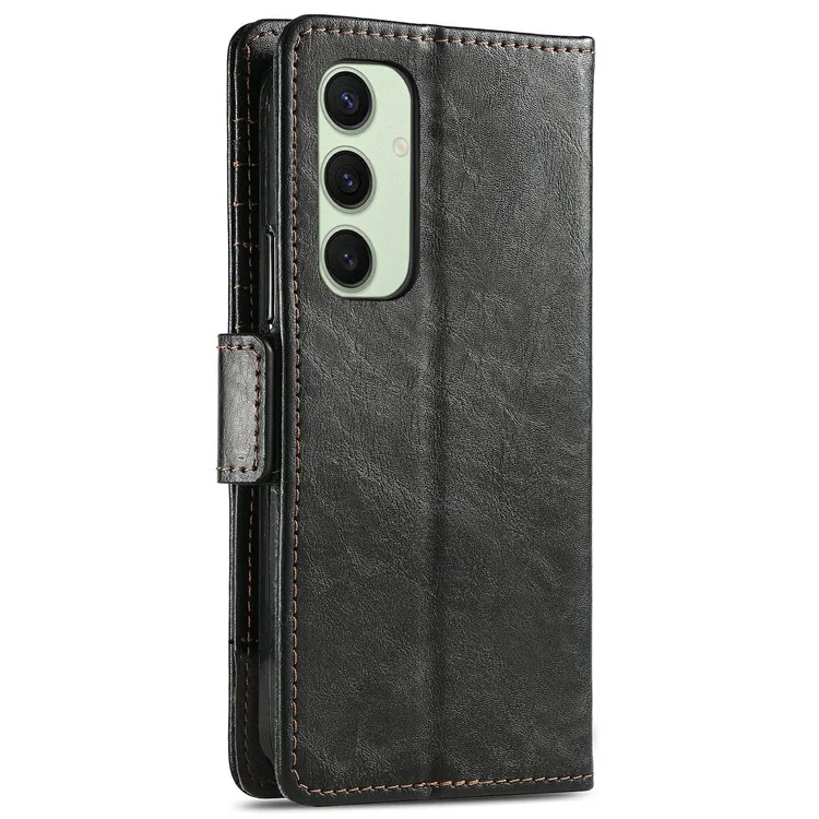 Serie Caseneo 002 Para Samsung Galaxy S24 fe Case Stand Billet Supling PU Cool Coatch - Negro