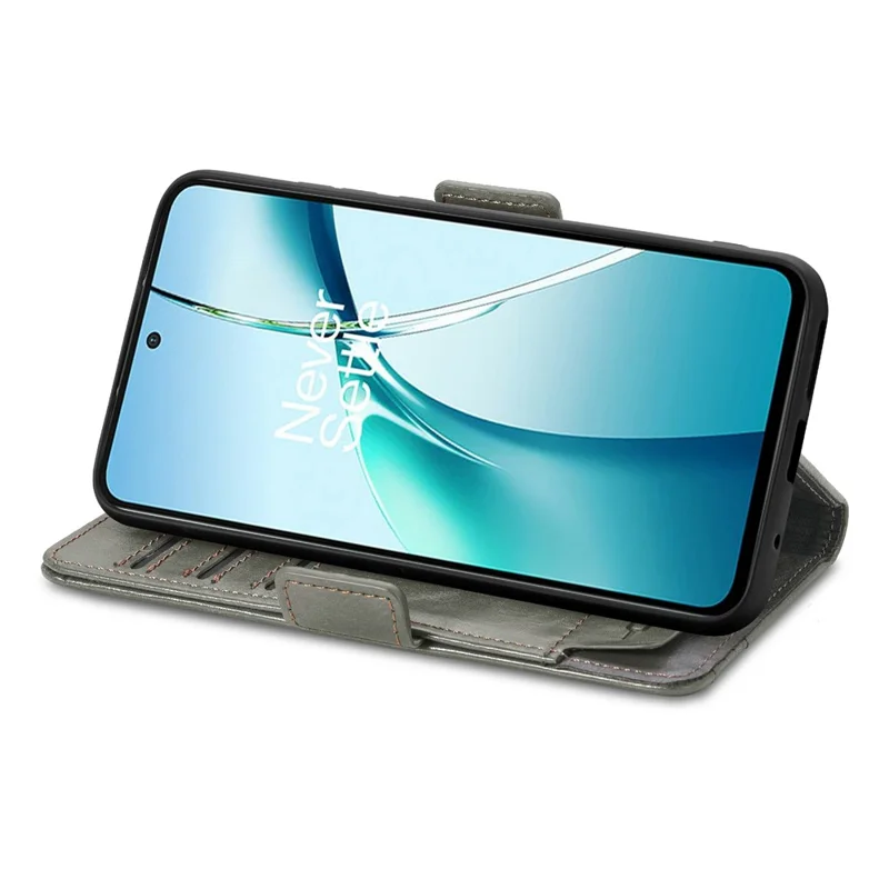 For Samsung Galaxy S24 FE Phone Cases CASENEO PU Leather Cover Stand with RFID Blocking Wallet - Grey