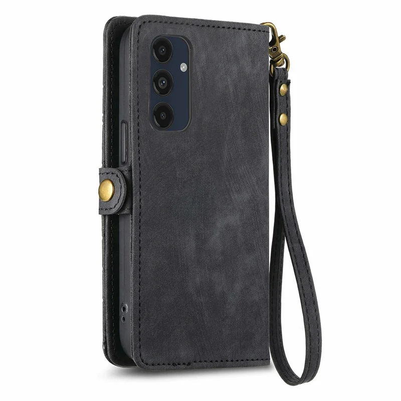 Para Samsung Galaxy S24 fe Case Feper Wallet Geometry Lines de Cuero Tapa Del Teléfono - Negro