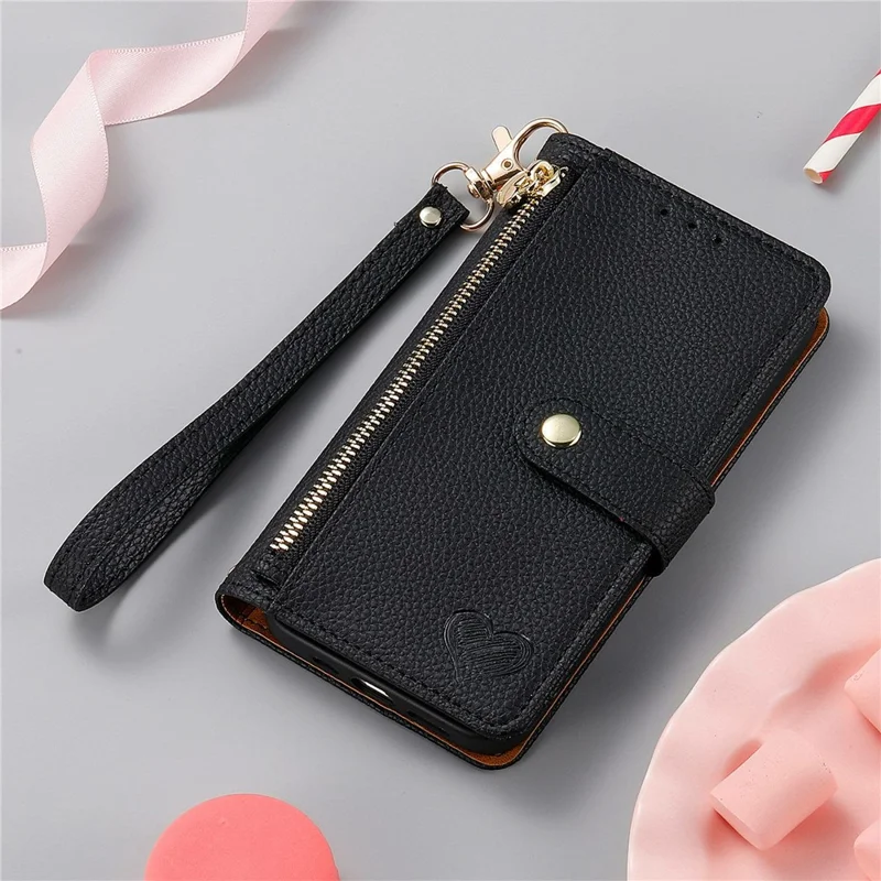 Für Samsung Galaxy S24 fe Case RFID Blockieren Sie Reißverschluss -taschen -leder -brieftasche. - Schwarz