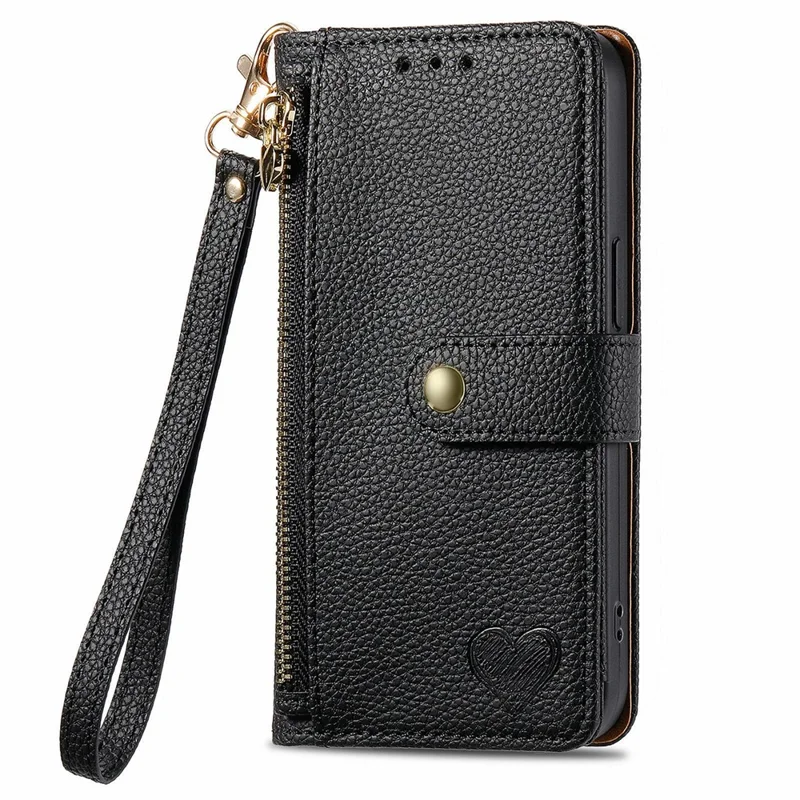 Für Samsung Galaxy S24 fe Case RFID Blockieren Sie Reißverschluss -taschen -leder -brieftasche. - Schwarz