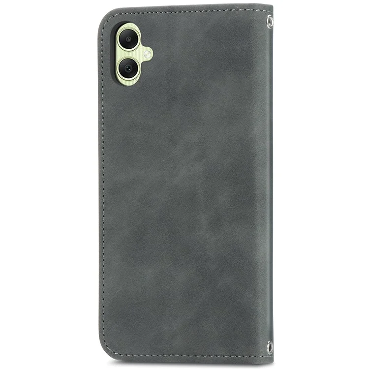 Für Samsung Galaxy A06 Case Skin Touch Feeling Leder Brieftasche Telefonabdeckung Magnetische Absorption - Grau