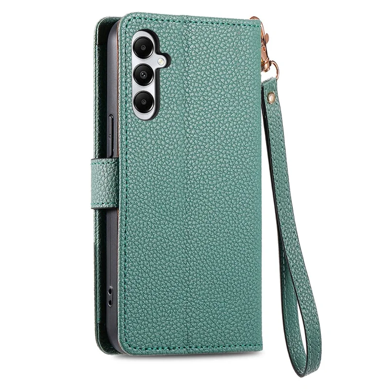 For Samsung Galaxy A06 4G Case RFID Blocking Zipper Pocket Leather Wallet Phone Cover - Green