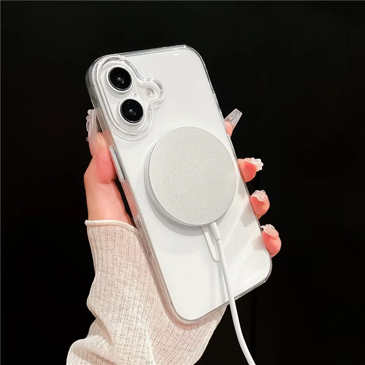 Für Das Iphone 16 Plus -fall Kompatibel Mit Magsafe Protective TPU+PC -telefonabdeckung - Weiß
