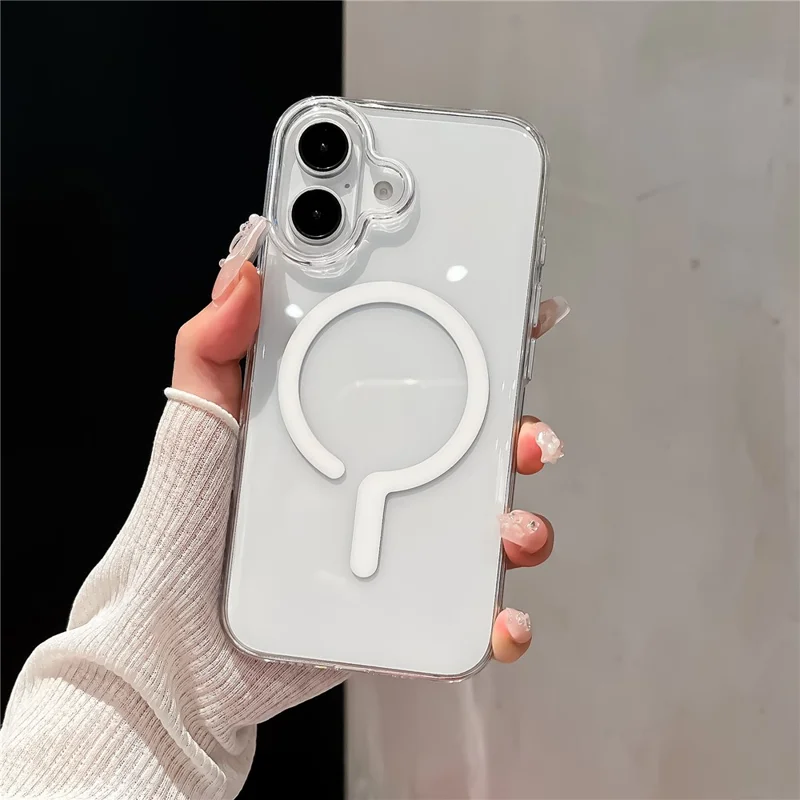 Für iPhone 16 Case kompatibel mit MagSafe Schutzhülle aus TPU+PC - Weiß