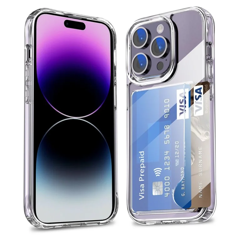 Защитный чехол из ТПУ с держателем для карт для iPhone 15 Pro