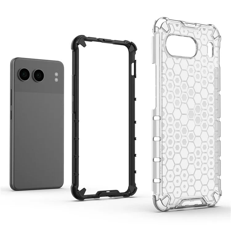 Per OnePlus Nord 4 Case PC+TPU Phone Cover Forma a nido d'ape - Grigio