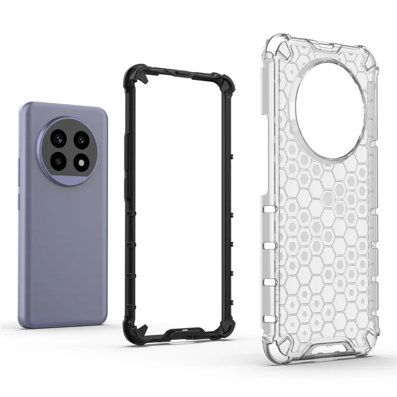 For Realme 13 Pro 5G (Global) / 13 Pro+ 5G (Global) Case PC+TPU Phone Cover Honeycomb Shape - Grey
