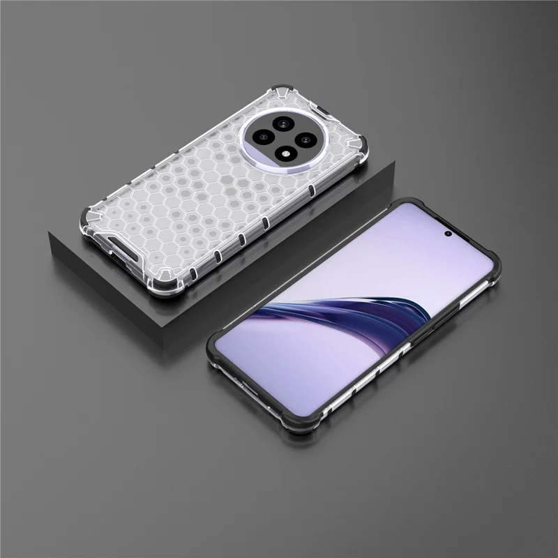 For Realme 13 Pro 5G (Global) / 13 Pro+ 5G (Global) Case PC+TPU Phone Cover Honeycomb Shape - Grey