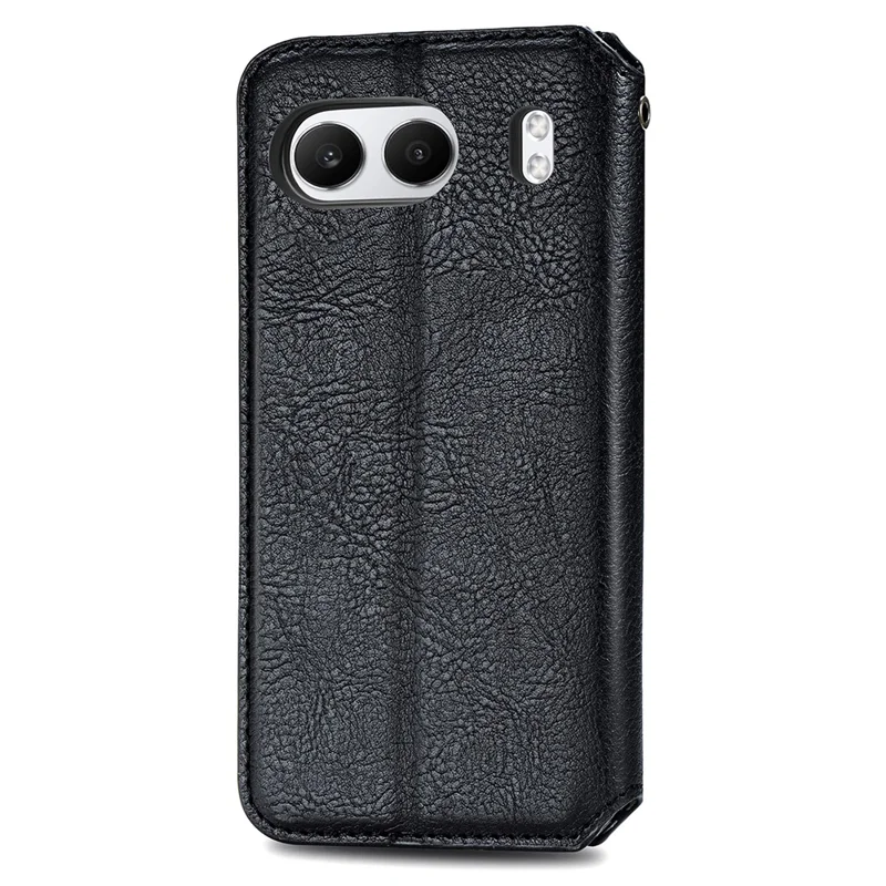 Per OnePlus Nord 4 Case Rhombus Imprint PU Leather Wallet Phone Cover - Nero