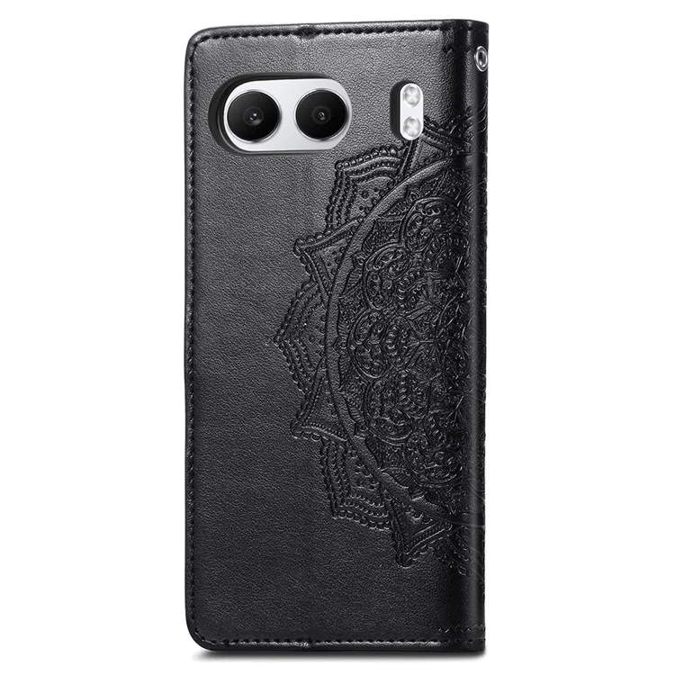 Per OnePlus Nord 4 Case Mandala Embossed Design Leather Wallet Phone Cover - Nero