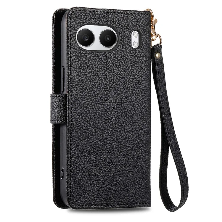 Per OnePlus Nord 4 Case RFID Blocking Zipper Pocket Leather Wallet Phone Cover - Nero