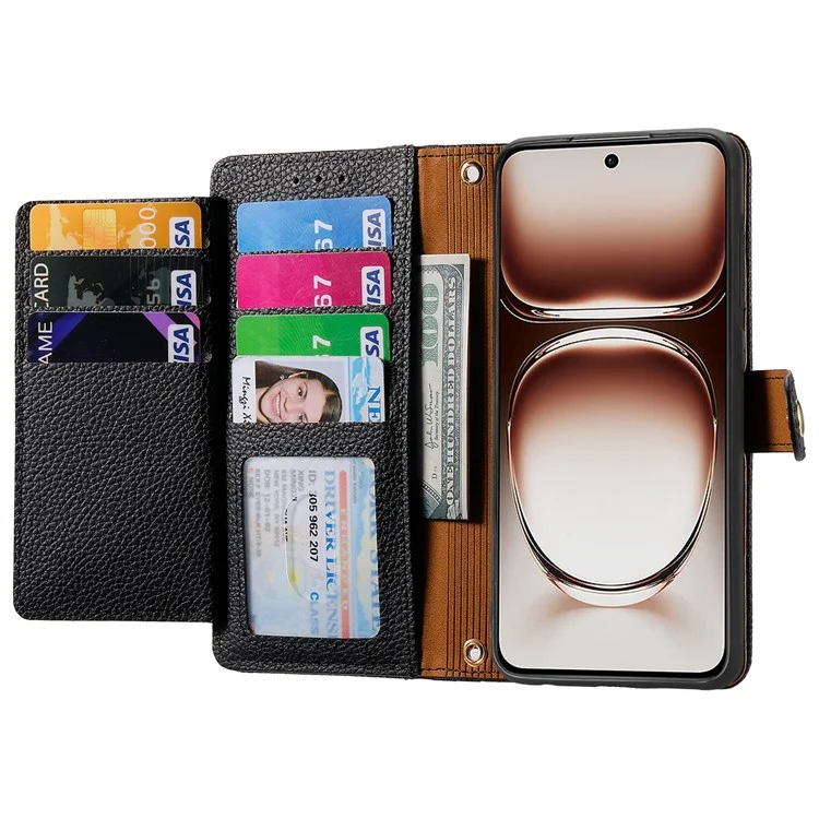 Per OnePlus Nord 4 Case RFID Blocking Zipper Pocket Leather Wallet Phone Cover - Nero