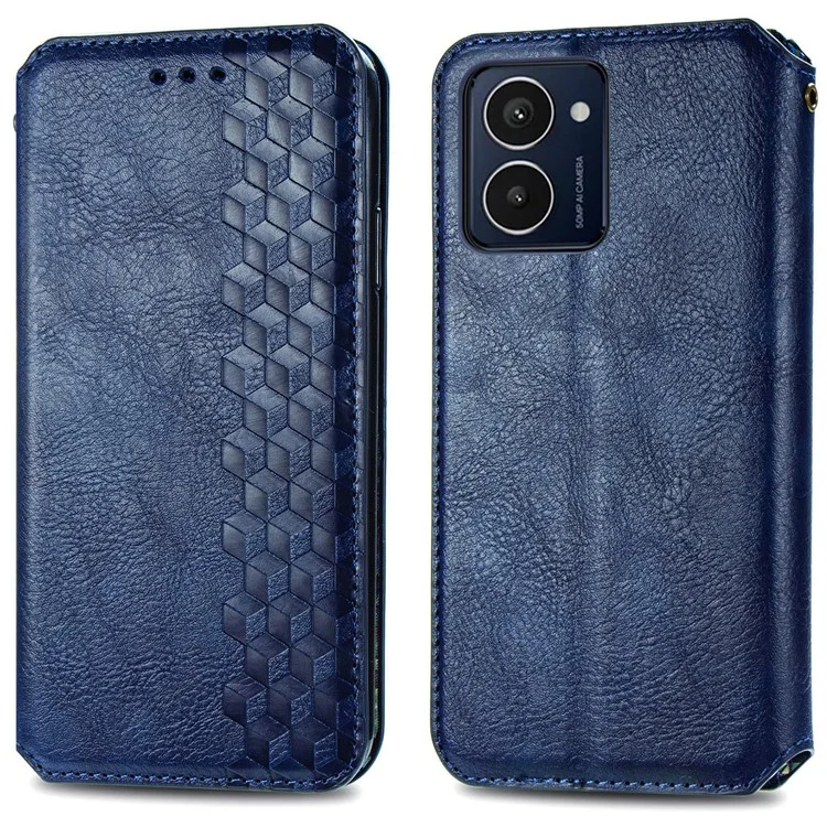 Für HMD Pulse Pro Case Rhombus Prägung PU-Leder Geldbörse Handyhülle - Blau