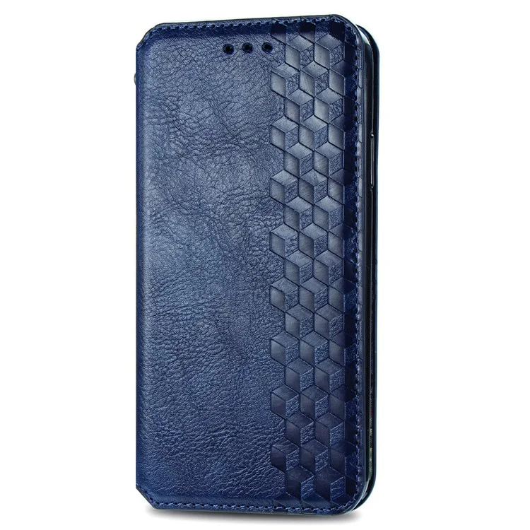 Für HMD Pulse Pro Case Rhombus Prägung PU-Leder Geldbörse Handyhülle - Blau