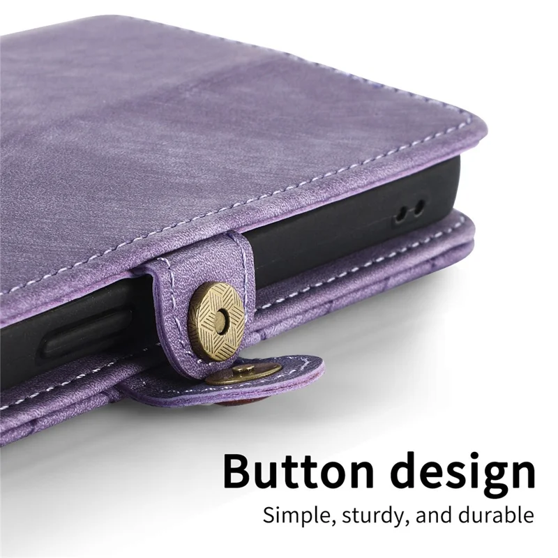 For HMD Pulse Pro Zipper Wallet Case Geometry Lines Leather Phone Cover with Strap - Light Purple