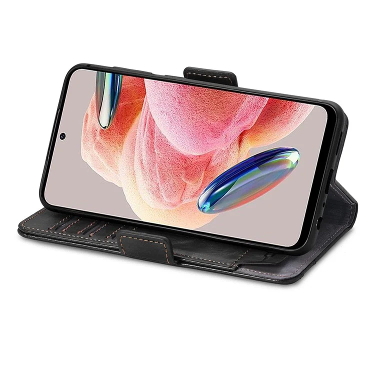 Caseneo 002 -serie Für HMD Pulse Pro Case Stand Wallet Spleißen PU Lederabdeckung - Schwarz