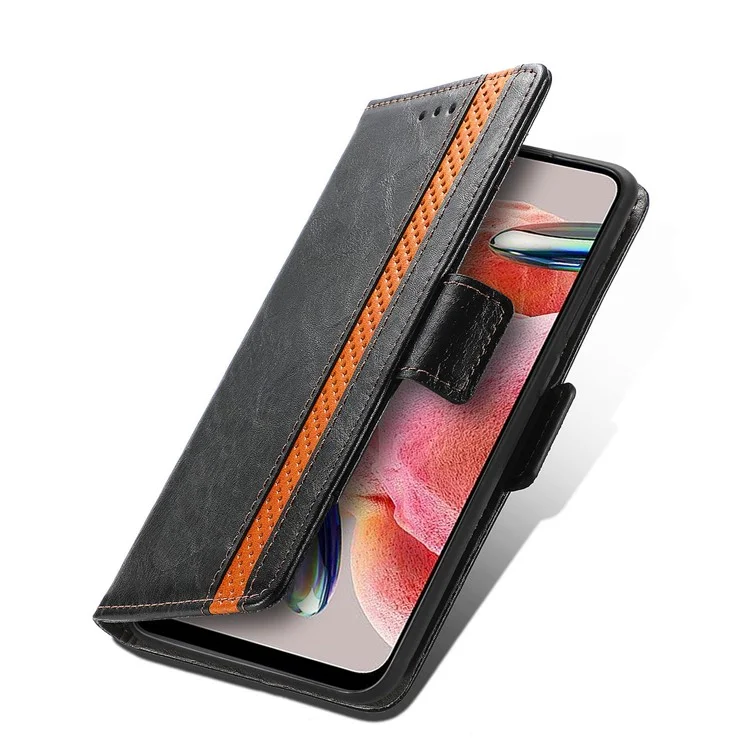Caseneo 002 -serie Für HMD Pulse Pro Case Stand Wallet Spleißen PU Lederabdeckung - Schwarz