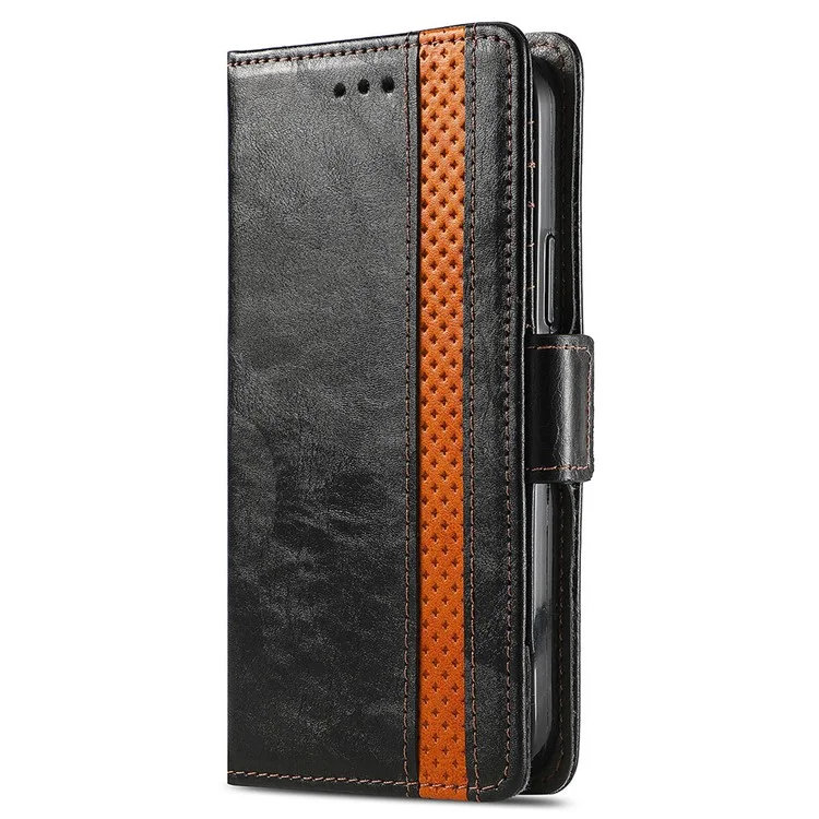 Caseneo 002 -serie Für HMD Pulse Pro Case Stand Wallet Spleißen PU Lederabdeckung - Schwarz