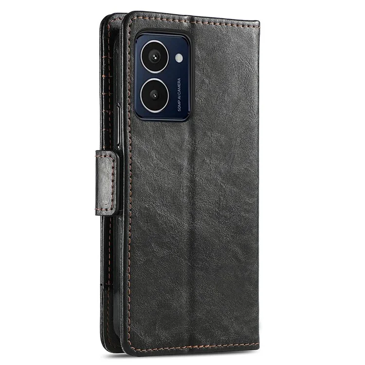 Caseneo 002 -serie Für HMD Pulse Pro Case Stand Wallet Spleißen PU Lederabdeckung - Schwarz