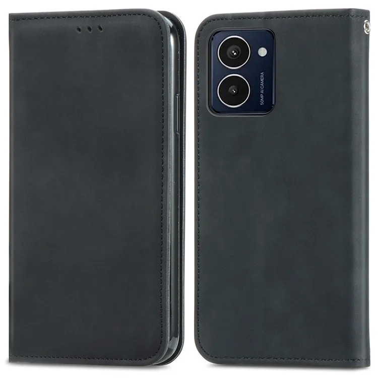 Для HMD Pulse Pro Case Skin Touch Кожаный Кошелек. - Черный