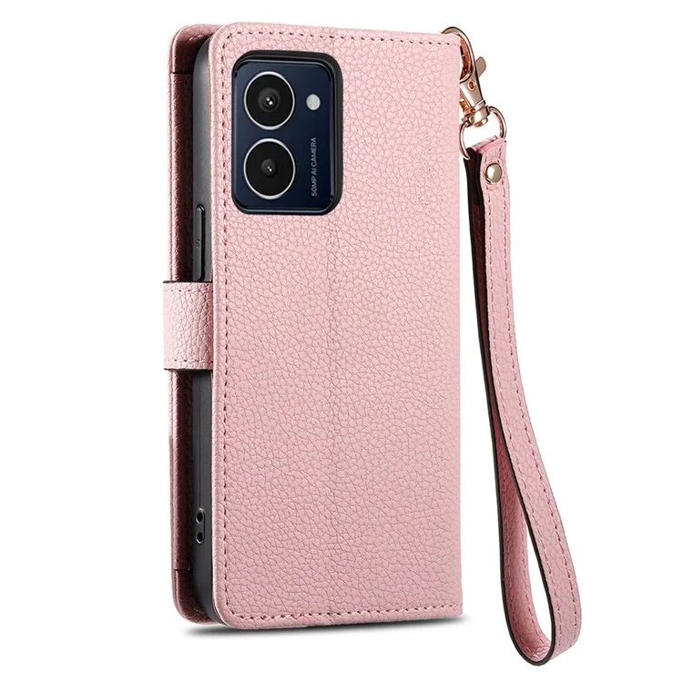 Für HMD Pulse Pro Case RFID Blockieren Sie Reißverschluss in Taschen -leder -brieftasche. - Rosa