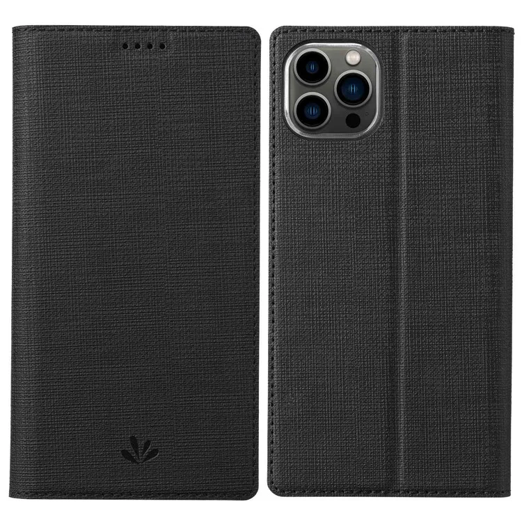 VILI DMX Series pu Leather Case Pour Iphone 14 Pro Max, Magnétique Absorption du Support de Carte à Fente Couverture - le Noir