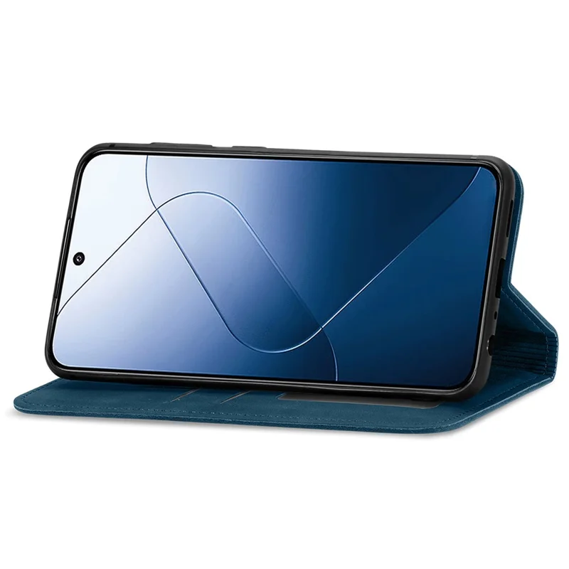For Xiaomi 14T Pro Leather Case with Card Holder Magnetic Absorption Phone Cover - Dark Blue